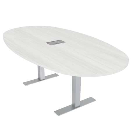Skutchi Designs 45.25 in W, 84 in L, 29 in H, Engineered Wood Top, White HAR-BOVL-46X84-T-ELEC-WHCYPRESS